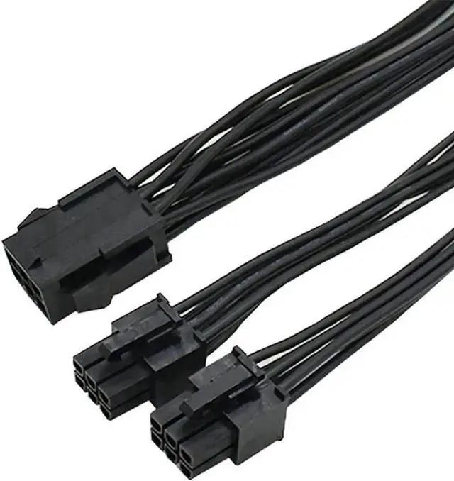 Alt view image 5 of 5 - 8 Inches PCIe Molex 6Pin to Dual PCIe 6Pin Splitter Ribbon Cable, GPU Power Extension Cord for Mining Rig Graphics Card