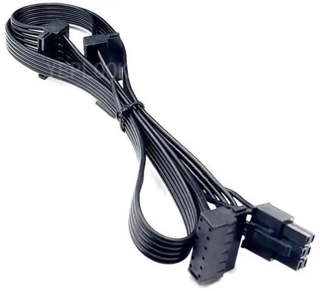 Alt view image 2 of 6 - 6Pin to 3 Right-Angled SATA HDD SSD Power Cable, 18AWG, 50+15+15cm, Compatible with Cooler Master MWE GOLD 550W/650W/750W Modular PSU