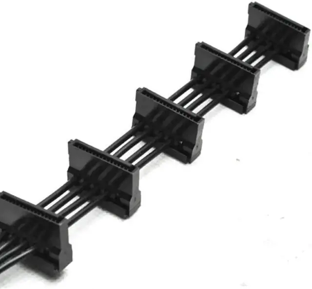 Alt view image 4 of 6 - 40cm Sleeved 4-Pin IDE Molex 1 to 5 SATA Power Splitter Cable, 18AWG Black Braided for PC & Server Storage Devices
