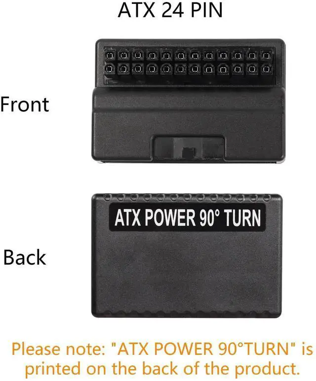 Alt view image 4 of 7 - 90 Degree Right Angle ATX 24Pin Adapter Board, ATX 24Pin Male to Female Pass-Through Connector for Desktop Motherboard PSU Wiring