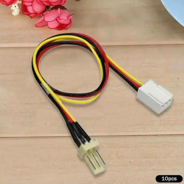 Alt view image 3 of 3 - 10 Pack 26cm 12V 3-Pin Male to Female PC Fan Extension Cables with Speed Resistor for Case Cooling Fans