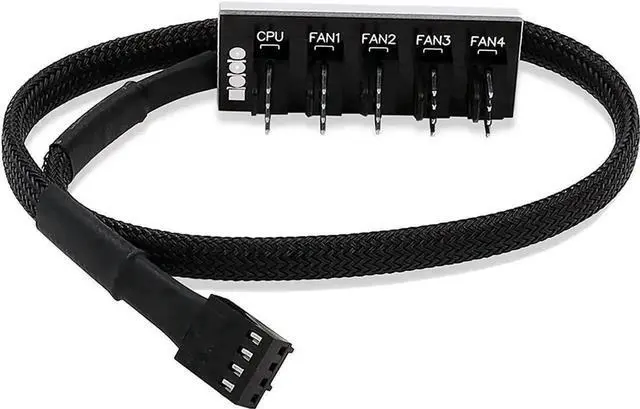Alt view image 5 of 7 - 1-to-5 4-Pin PWM Fan Splitter Cable, Motherboard Fan Header Extension Cord Compatible with 3Pin & 4Pin ATX PC Chassis Cooling Fans