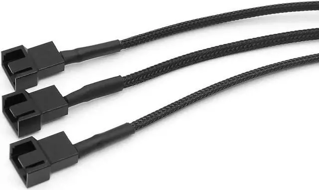 Alt view image 3 of 6 - 2 Pack 10 Inch Molex to Triple 3Pin/4Pin PC Case Fan Splitter Power Adapter Cable