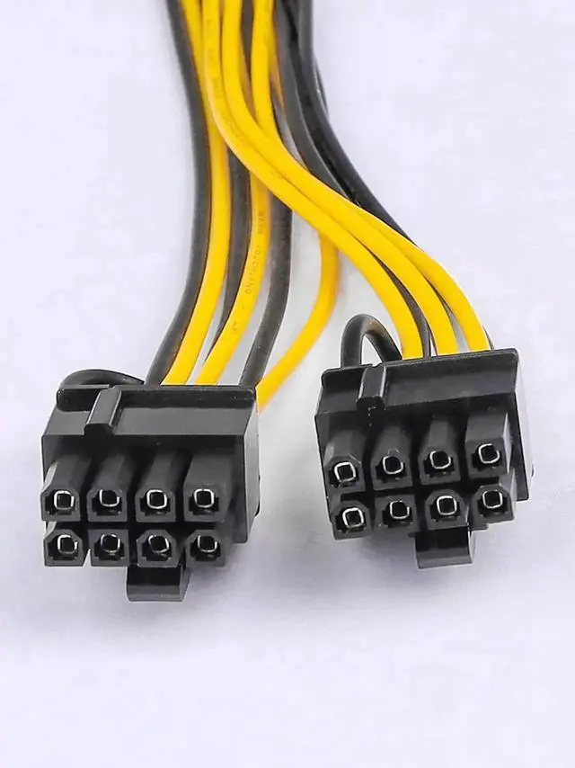 Alt view image 6 of 6 - 4 Pack 6Pin PCIe to Dual 8Pin (6+2 Detachable) GPU Power Y Splitter Cable, PCIe Express VGA Graphics Card Extension Cord