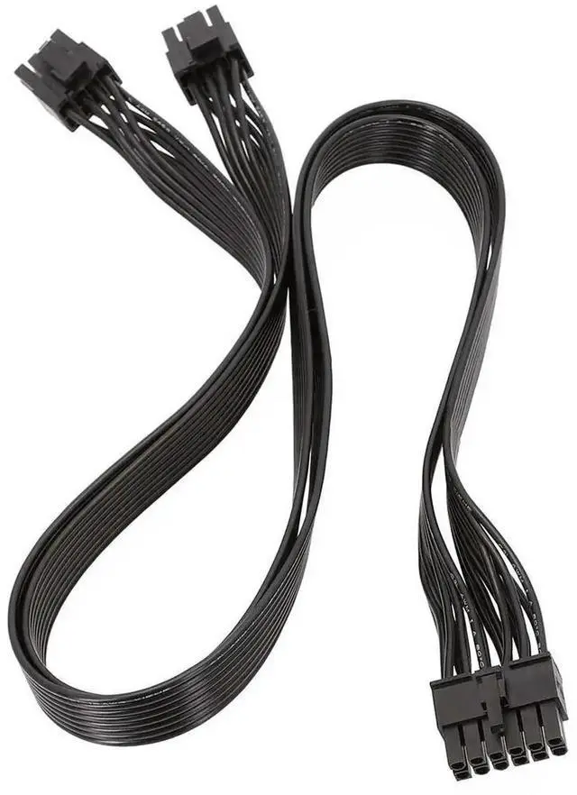 Alt view image 2 of 4 - 60cm Modular PSU 12Pin to Dual PCIe 8Pin (6+2 Detachable) GPU Power Cable Compatible with Seasonic P-860, P-1000, X-1050 Power Supplies