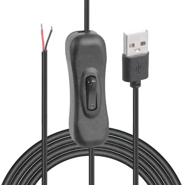 Main image of USB to 2-Pin LED Strip Extension Cable with On/Off Switch, 5V Power Cord for LED Lights, PC Fans & Small Speakers