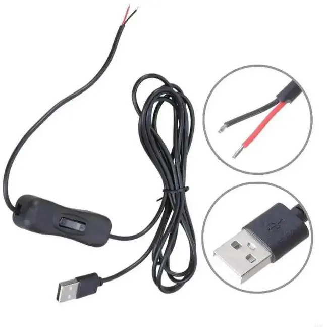Alt view image 3 of 3 - USB to 2-Pin LED Strip Extension Cable with On/Off Switch, 5V Power Cord for LED Lights, PC Fans & Small Speakers