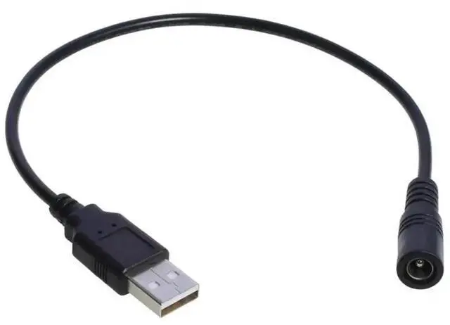 Alt view image 3 of 3 - USB 2.0 Type A Male to DC 5.5mm×2.1mm Female Jack Power Cable, 5V USB to DC Barrel Socket Adapter Cord for USB Fans & Mini Speakers