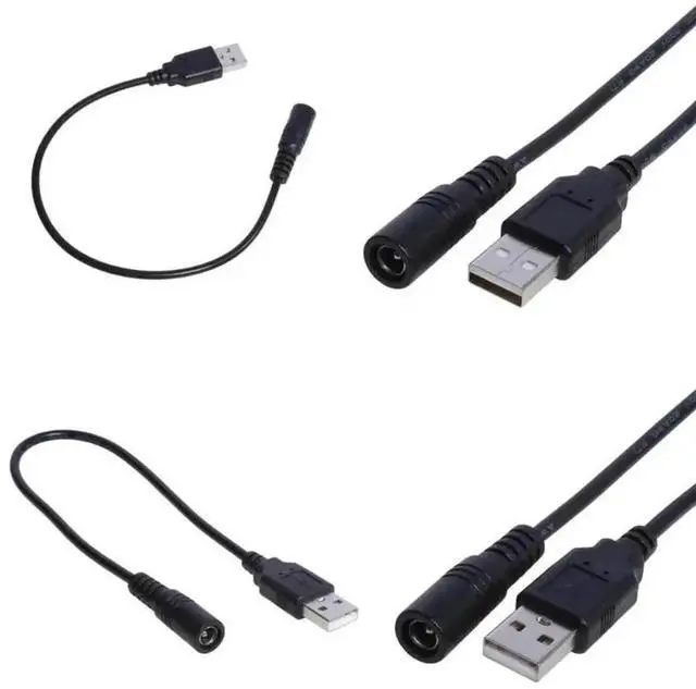 Alt view image 2 of 3 - USB 2.0 Type A Male to DC 5.5mm×2.1mm Female Jack Power Cable, 5V USB to DC Barrel Socket Adapter Cord for USB Fans & Mini Speakers