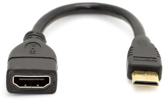 Alt view image 7 of 7 - Mini HDMI Male to HDMI Female Adapter Cable, 4K@60Hz Support for Camera, Monitor, HDTV