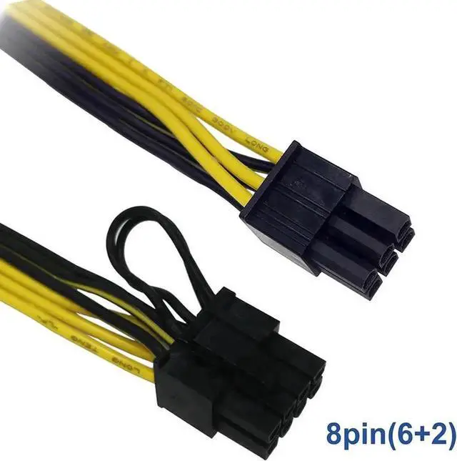 Alt view image 4 of 4 - 1.64ft 18AWG PCIe 6Pin to 8Pin(6+2) Male to Male Mining Power Cable, Compatible with DPS-800GB DPS-1200 Server PSU & Mining Breakout Board
