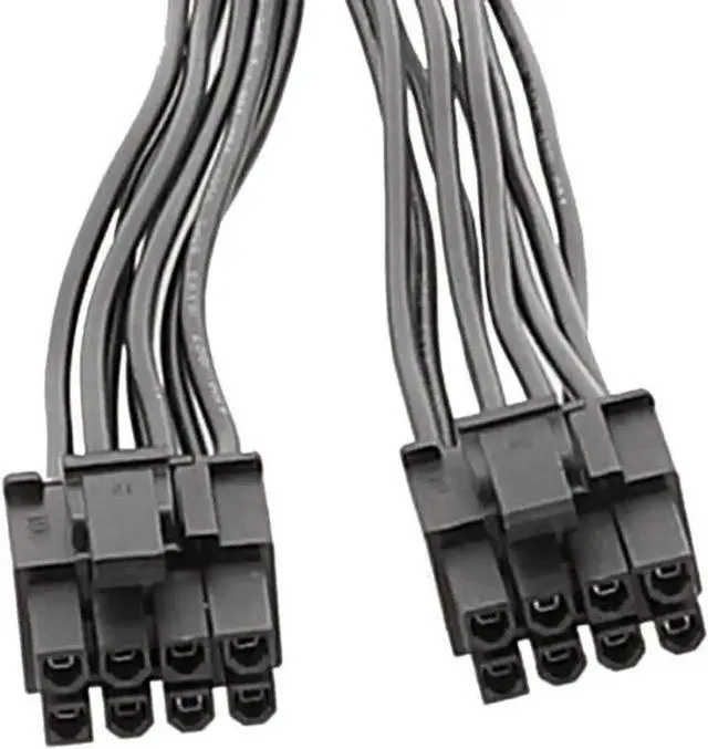 Alt view image 4 of 5 - 20cm PSU Modular Splitter Cable, Single 8Pin to Dual PCIe 8Pin GPU Power Extension Cord for Graphics Cards
