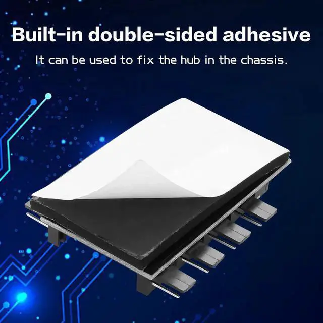 Alt view image 5 of 6 - 1-to-8 Ports 12V 3-Pin Chassis Fan Splitter Hub, IDE 4-Pin Powered PC Cooling Fan Controller for Desktop Motherboard
