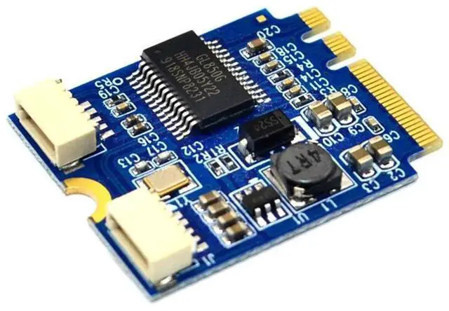 Alt view image 7 of 7 - M.2 NGFF Key A-E Riser Expansion Card, M.2 to Dual USB 2.0 Ports Adapter Cable, Desktop Internal USB 2.0 Port Multiplier Hub Converter