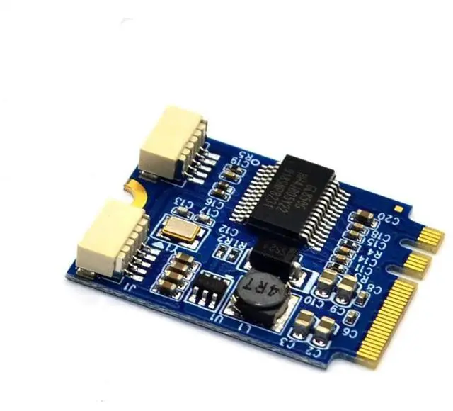 Alt view image 4 of 7 - M.2 NGFF Key A-E Riser Expansion Card, M.2 to Dual USB 2.0 Ports Adapter Cable, Desktop Internal USB 2.0 Port Multiplier Hub Converter