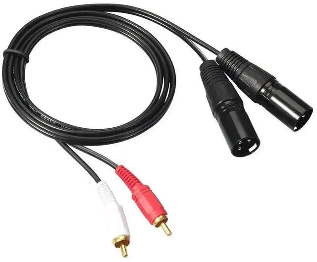 Main image of 2 RCA Male to Dual XLR Male Stereo Audio Cable, Professional Signal Adapter Cord for Mixer, Microphone & Headphone Amplifier