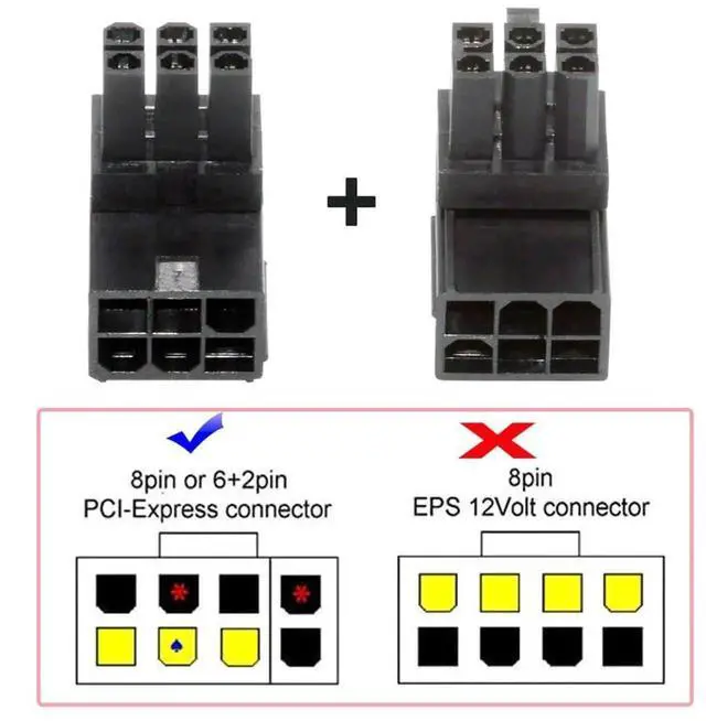Alt view image 3 of 7 - 2 Pack 90 Degree Up/Down ATX 6Pin Male to Female GPU Power Angle Adapter Connector