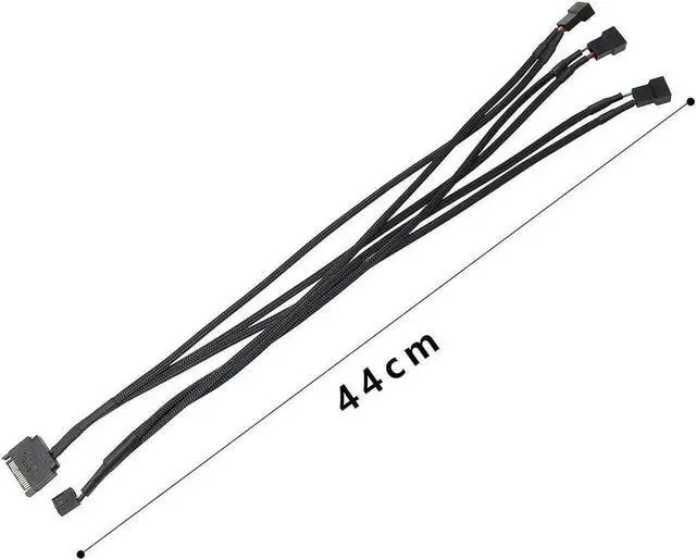 Alt view image 4 of 6 - 2 Pack SATA Power to 3/4 Pin PWM Fan Splitter Hub, 12V Desktop Chassis Cooling Fan Power Adapter