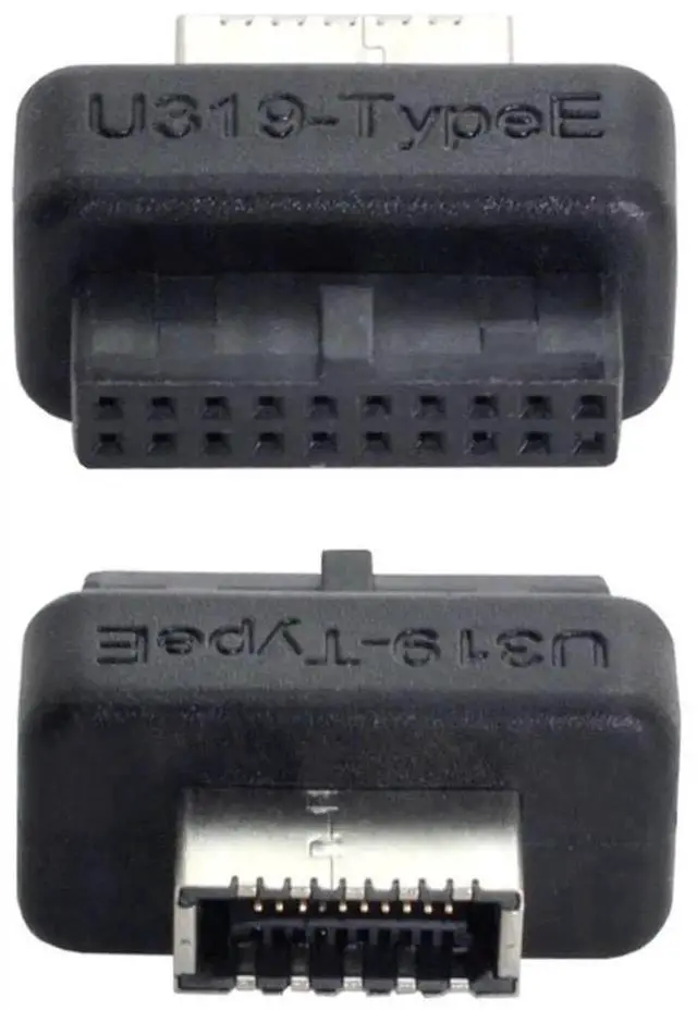 Alt view image 5 of 7 - Overmolded USB 3.0 19/20Pin Motherboard Header to USB 3.1 Type-E Front Panel Extension Adapter