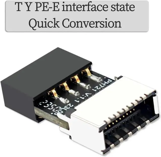 Alt view image 5 of 7 - 6Pcs PH721 Motherboard USB2.0 9Pin Header Male to Female Type-E Adapter, Internal USB-C Front Panel Port Converter