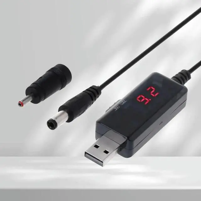 Alt view image 3 of 3 - DC 5V to 9V/12V Step-Up Boost Converter with 3.5×1.35mm DC Cable & LED Voltage Display, Power Transformer for Router, ONU Modem & WiFi Devices
