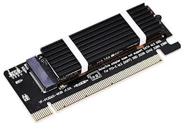 Alt view image 4 of 5 - M.2 NVMe SSD to PCIe 4.0 x16 Adapter Card with Heatsink, Compatible with 2230/2242/2260/2280 Form Factor NVMe M.2 Drives