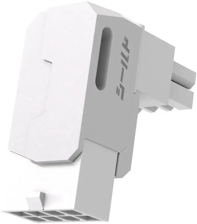 Main image of 1 Pack White Reverse Type Shield Series Aluminum 90-Degree Angled 8-Pin PCIe GPU Power Adapter