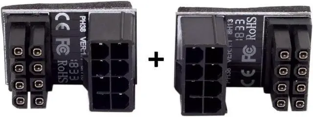 Alt view image 7 of 7 - 180 Degree U-Shaped ATX 8Pin Female to Male Angled Power Adapter for Desktop Graphics Cards