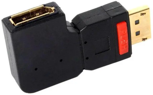Alt view image 6 of 7 - 90 Degree Left Angle DisplayPort Male to Female Extension Adapter, Standard DP Right-Angled Connector Extender