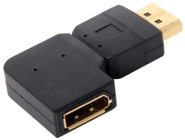 Alt view image 7 of 7 - 90 Degree Left Angle DisplayPort Male to Female Extension Adapter, Standard DP Right-Angled Connector Extender