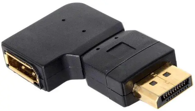 Alt view image 5 of 7 - 90 Degree Left Angle DisplayPort Male to Female Extension Adapter, Standard DP Right-Angled Connector Extender