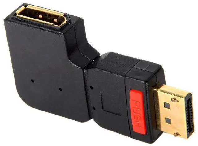 Alt view image 2 of 7 - 90 Degree Left Angle DisplayPort Male to Female Extension Adapter, Standard DP Right-Angled Connector Extender