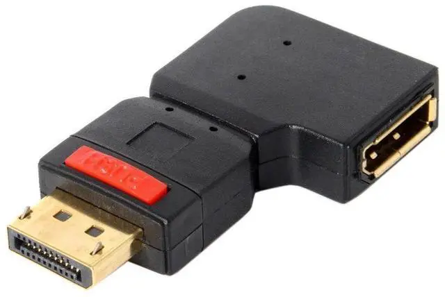 Alt view image 3 of 7 - 90 Degree Left Angle DisplayPort Male to Female Extension Adapter, Standard DP Right-Angled Connector Extender