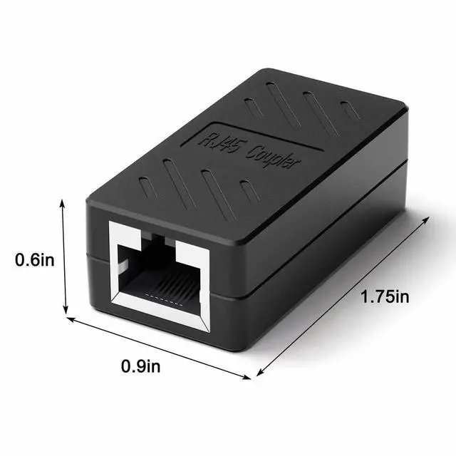 Alt view image 6 of 7 - 6 Pack Black RJ45 Inline Ethernet Coupler, Female to Female LAN Cable Extender Compatible with Cat5/Cat5e/Cat6/Cat7/Cat8 for Router, Modem, PC, PS5, Xbox