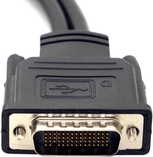 Alt view image 2 of 3 - 15cm DMS-59 Male to Dual Monitor Splitter Cable, DMS59 Plug to DVI 24+5 Female + VGA 15Pin Female Extension Cord