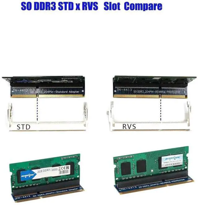 Alt view image 3 of 5 - 204Pin SO-DIMM DDR3 Memory Test Protection Adapter TN4412(STD)/TN4413(RVS) for Notebook RAM Slot Testing