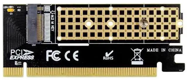Main image of PCIe X16 to M.2 M Key NVMe SSD Adapter Card, Supports 2230/2242/2260/2280 M.2 NVMe Solid State Drives