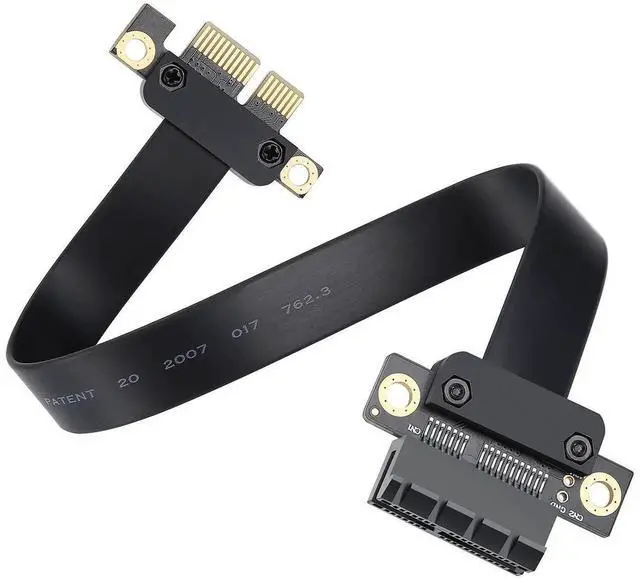 Alt view image 5 of 7 - PCI Express 36Pin X1 Extension Cable, 180 Degree Straight Angle PCIe 3.0 Riser Cord, 20cm Length