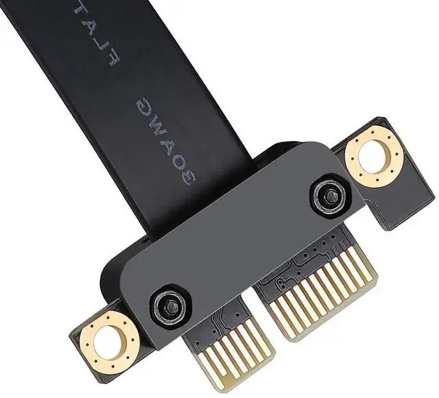 Alt view image 3 of 7 - PCI Express 36Pin X1 Extension Cable, 180 Degree Straight Angle PCIe 3.0 Riser Cord, 20cm Length