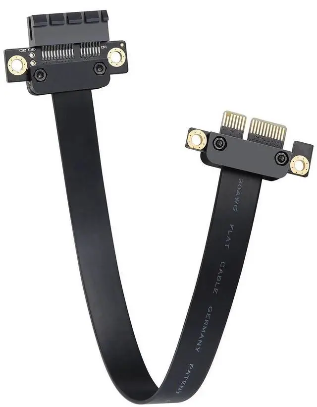Alt view image 4 of 7 - PCI Express 36Pin X1 Extension Cable, 180 Degree Straight Angle PCIe 3.0 Riser Cord, 20cm Length