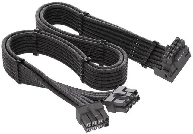 Main image of 90 Degree 12VHPWR Adapter Type B Exclusively for Corsair PSU, PCIe 5.0 Dual PCIe 8Pin to 16Pin(12+4Pin) GPU Power Converter, 16AWG 600W, Compatible with RTX 4090/4080/4070Ti/3090Ti