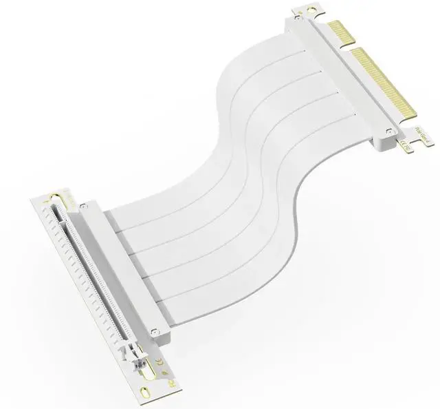 Main image of PCIe 4.0 x16 90 Degree GPU Riser Cable, 200mm Flexible EMI Shielded Extension Cord, 30AWG with TPE Sleeves, Backward Compatible with Earlier PCIe Versions