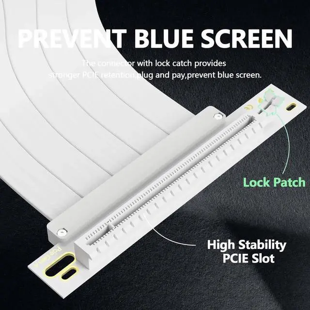 Alt view image 2 of 7 - PCIe 4.0 x16 90 Degree GPU Riser Cable, 200mm Flexible EMI Shielded Extension Cord, 30AWG with TPE Sleeves, Backward Compatible with Earlier PCIe Versions