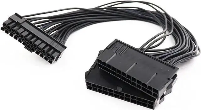 Main image of Dual PSU Synchronous Startup 24Pin Extension Cable Kit, ATX 20+4 Pin Multiple Power Supply Splitter Adapter Cord for Desktop Motherboard Dual Power Expansion