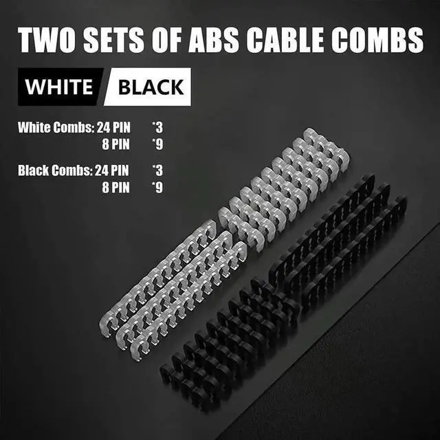 Alt view image 2 of 3 - 30CM ATX PSU Extension Cable Kit with Cable Combs, Includes 24Pin, 8Pin(4+4), 8Pin(6+2) Modular Power Extension Cords