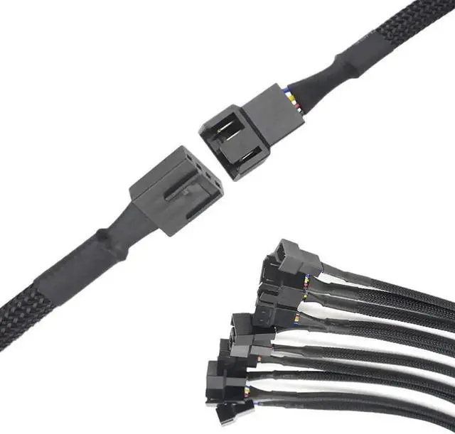Alt view image 4 of 6 - 10 Pack 10 Inch 4-Pin PWM Fan Extension Cords for ATX PC Case Fans