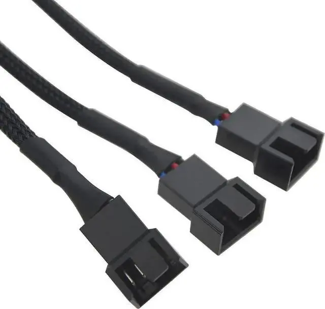 Alt view image 7 of 7 - 5 Pack 4-Pin PWM Fan Y Splitter Cable, 1 to 3 PC Case Fan Power Extension Adapter for ATX Chassis