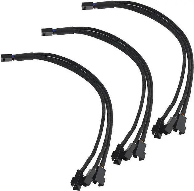 Alt view image 2 of 7 - 5 Pack 4-Pin PWM Fan Y Splitter Cable, 1 to 3 PC Case Fan Power Extension Adapter for ATX Chassis