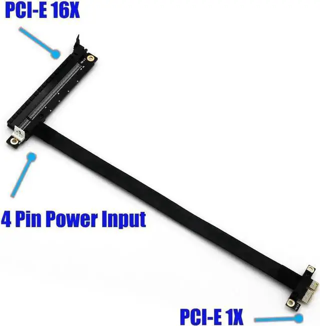Alt view image 2 of 6 - PCIe 1x to 16x Flexible Riser Extension Cable, SATA to IDE 4Pin Powered PCI-E Adapter Card for GPU Mining Rigs