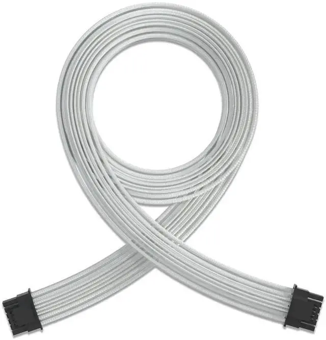 Main image of White Nylon Sleeved PCIe 5.0 12VHPWR 16Pin(12+4) Male to Male Modular PSU Cable, 16AWG High Current GPU Power Cord Compatible with RTX 3090Ti, RTX 4080, RTX 4090